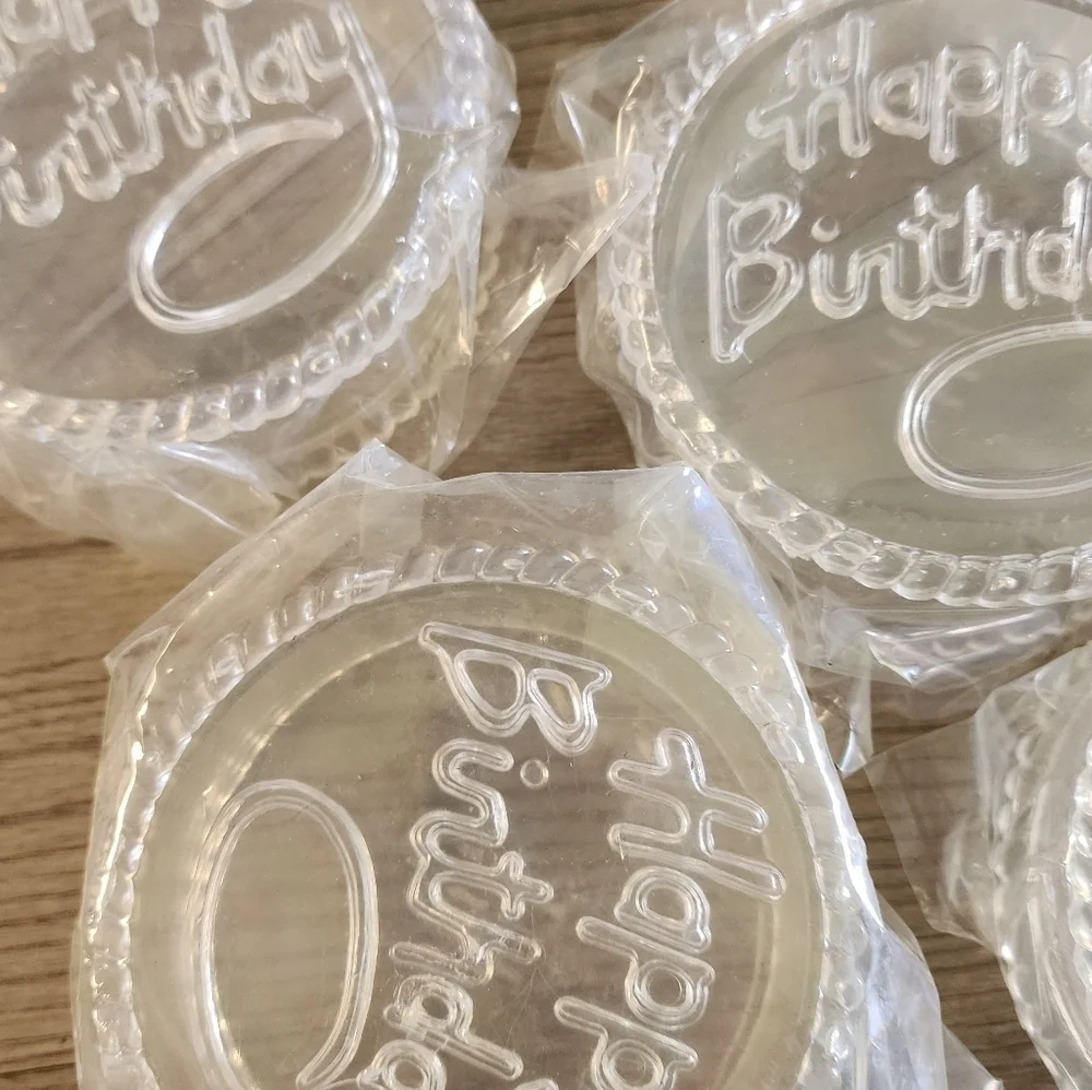 6x Clear Happy Birthday Party Plastic Containers For Beads, Gifts, Crafts, Art